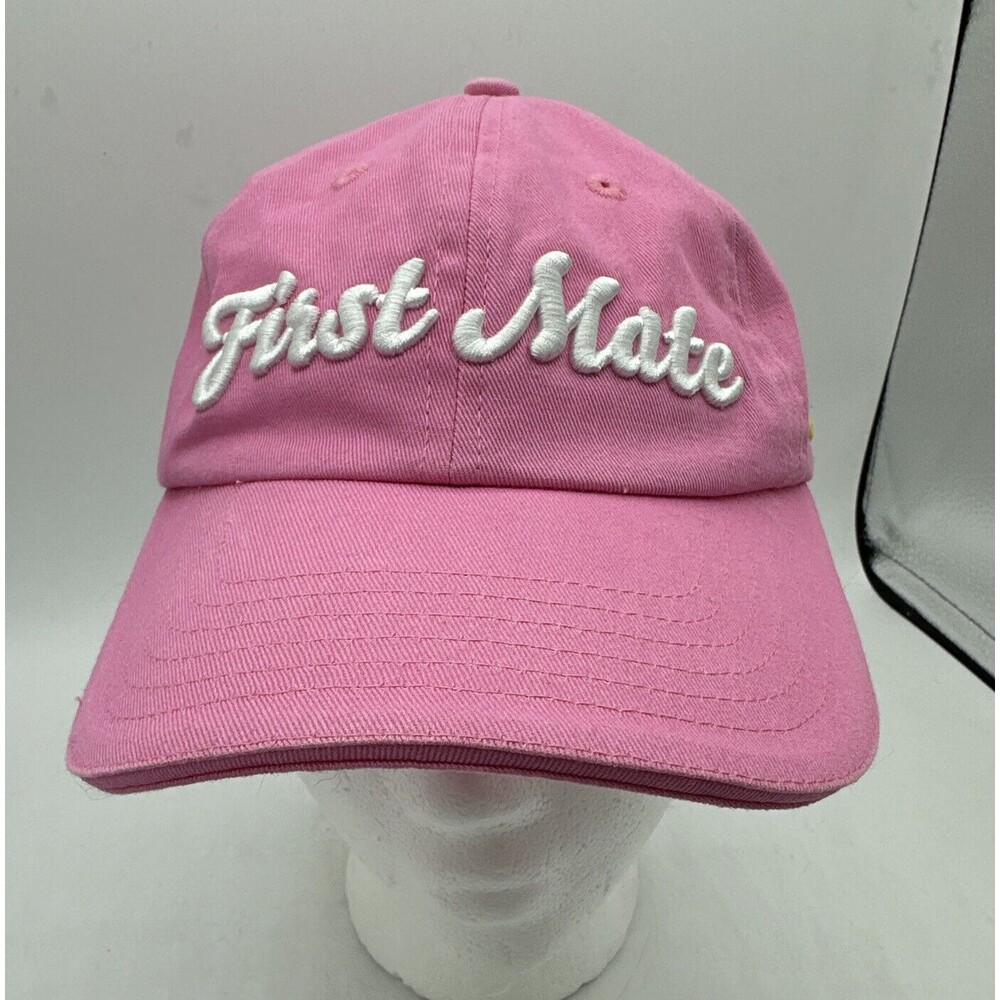 First Mate Boating Fishing Baseball Cap Hat Anchor West Marine Pink Adjustable - Picture 2 of 14